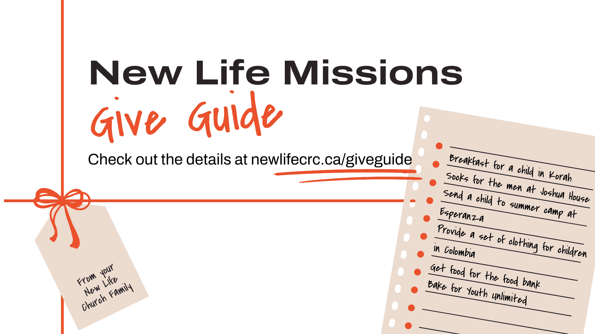 New Life Missions Give Guide New Life Church